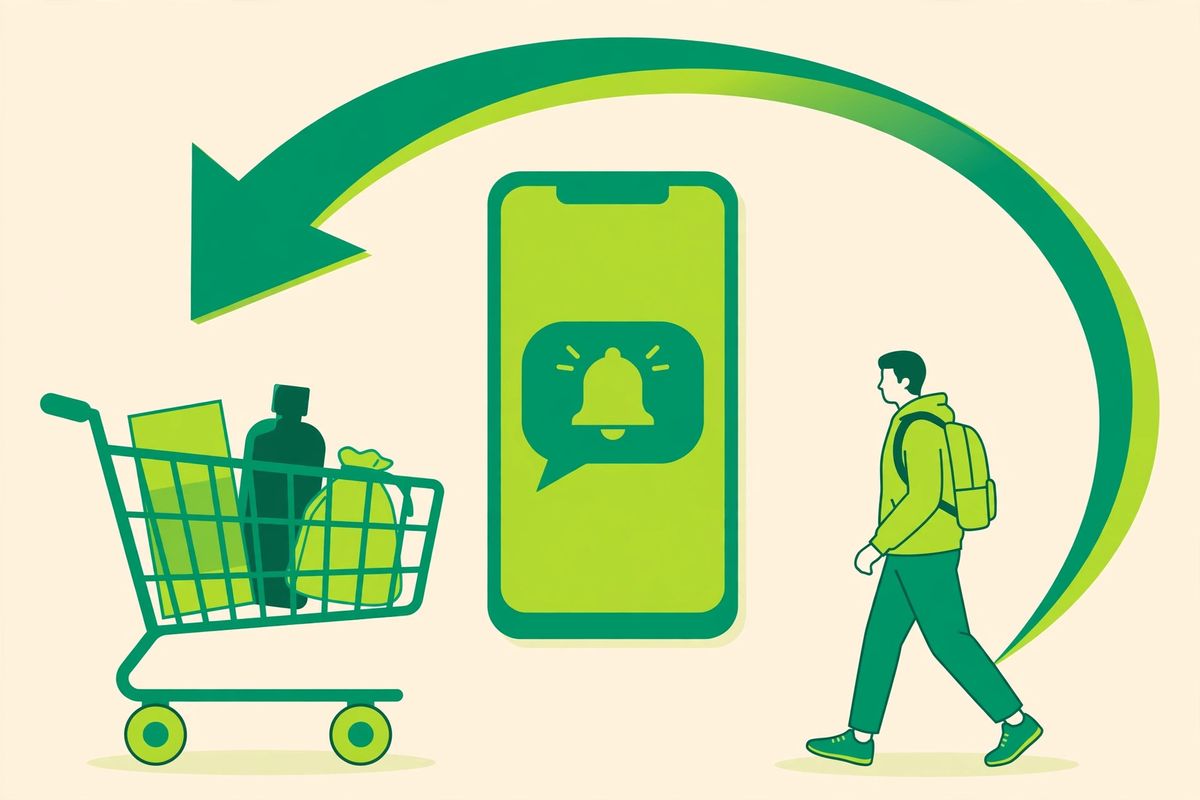 WhatsApp automation for abandoned cart recovery, bringing shoppers back to complete their purchase